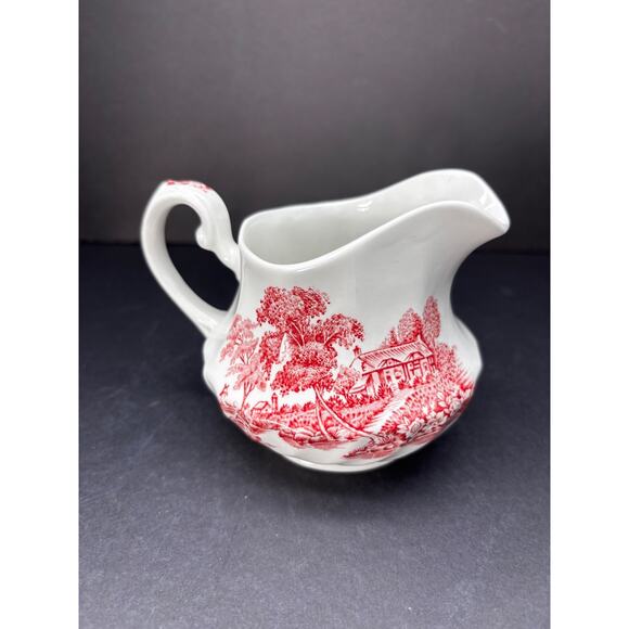Vintage Ironstone Swinnetons THE FERRY Pink Creamer Transferware - Picture 9 of 13